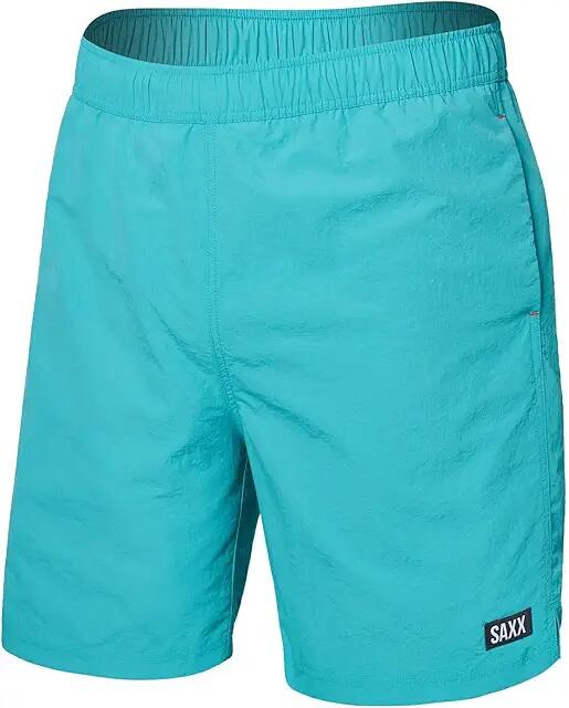 SAXX UNDERWEAR Go Coastal 2-N-1 7 Short with DropTemp Hydro Liner (Baltic) Men's Swimwear Cover