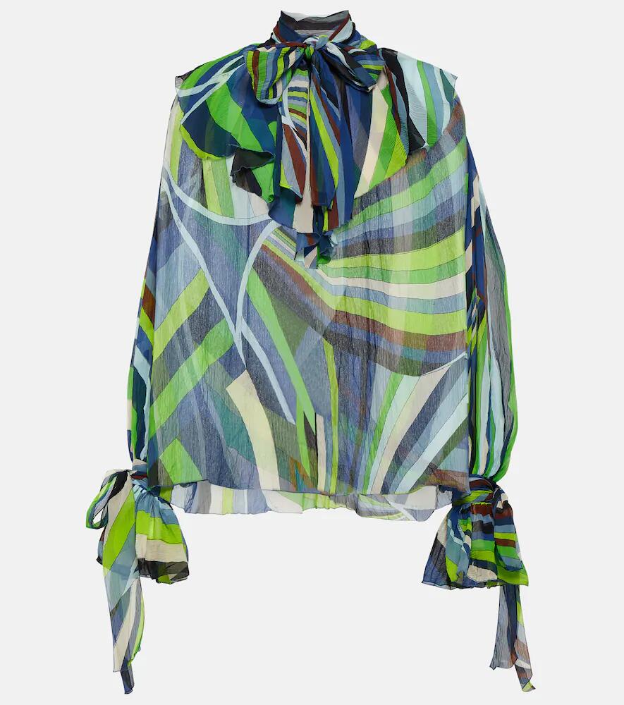 Pucci Iride tie-neck silk chiffon blouse Cover