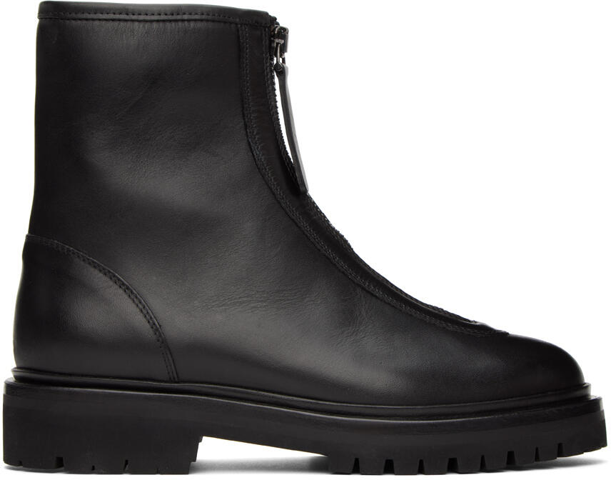 Legres Black Oiled Leather Ankle Boots Cover