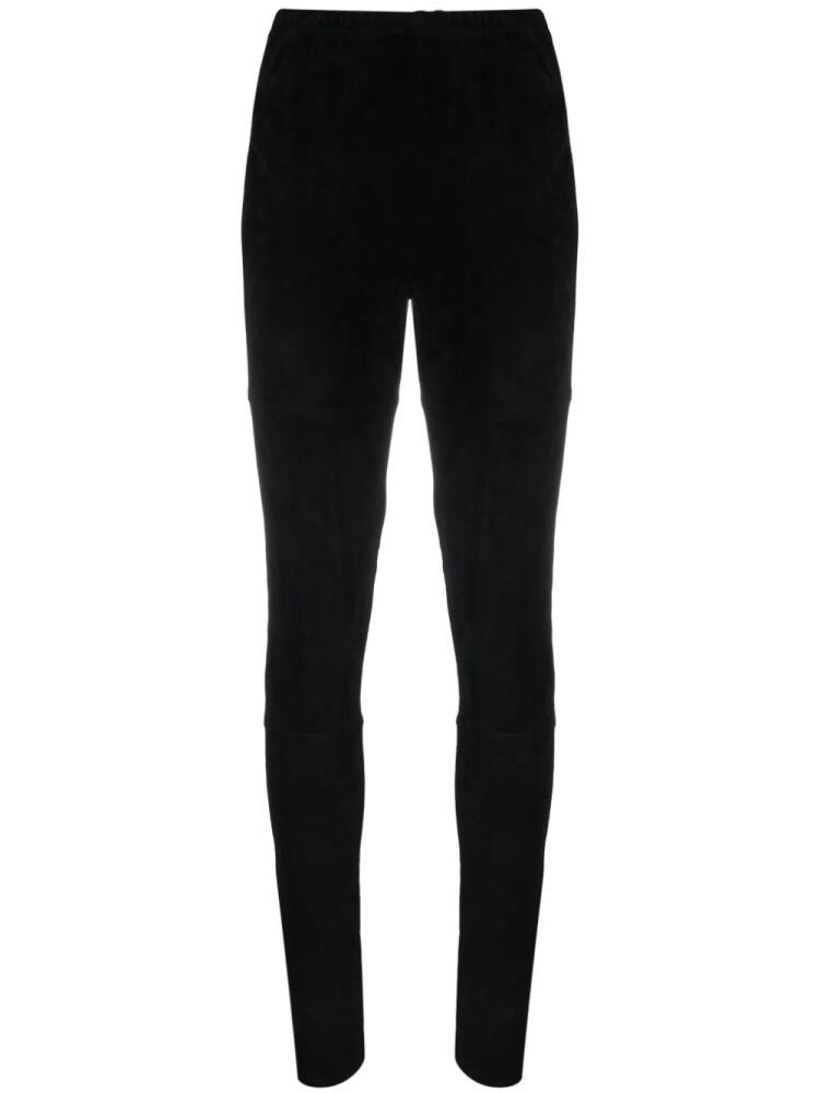 Kristensen Du Nord high-waisted suede leggings - Black Cover