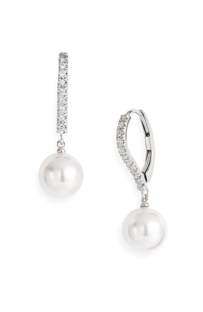 Mikimoto Diamond & Akoya Cultured Pearl Earrings in White Gold Cover