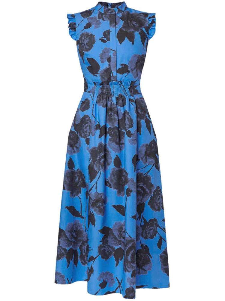 ERDEM floral-print cotton midi dress - Blue Cover