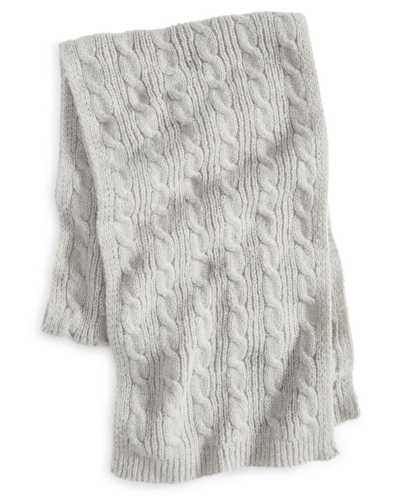 Style & Co Rib Edge Shine Cable Knit Scarf, Created for Macy's - Grey Cover