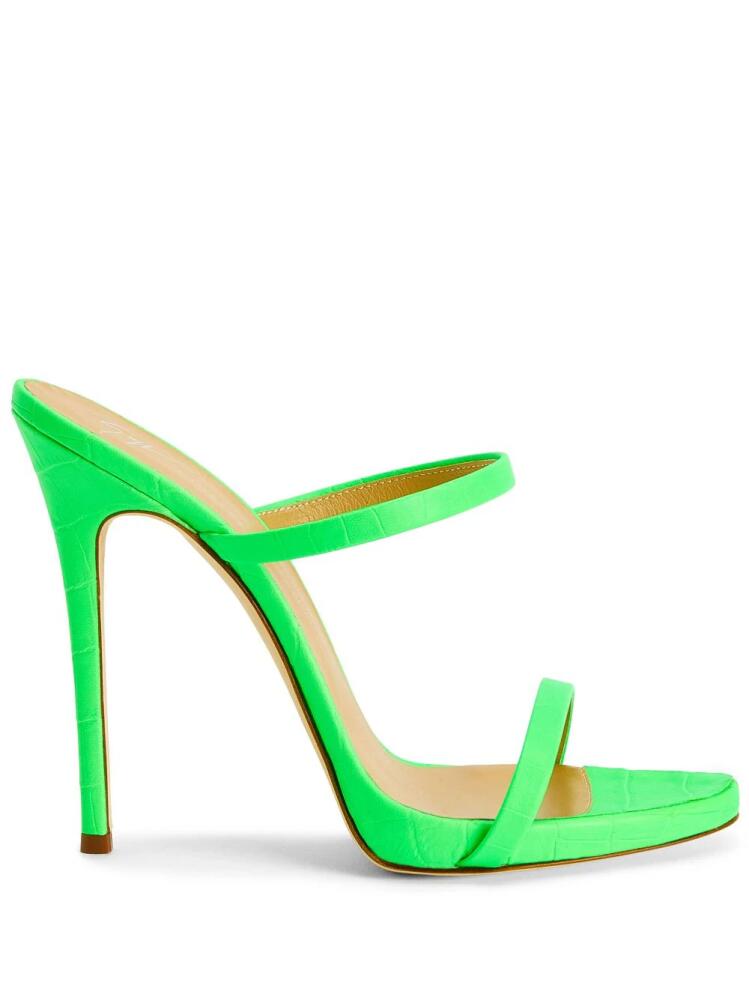 Giuseppe Zanotti Darsey 120mm double-strap leather mules - Green Cover