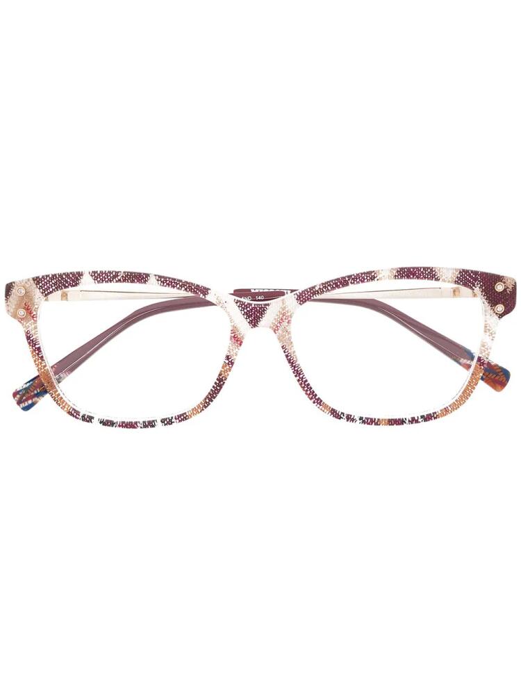 MISSONI EYEWEAR mesh-pattern glasses - Pink Cover