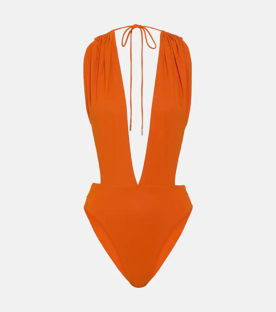 Saint Laurent Cutout halterneck swimsuit Cover