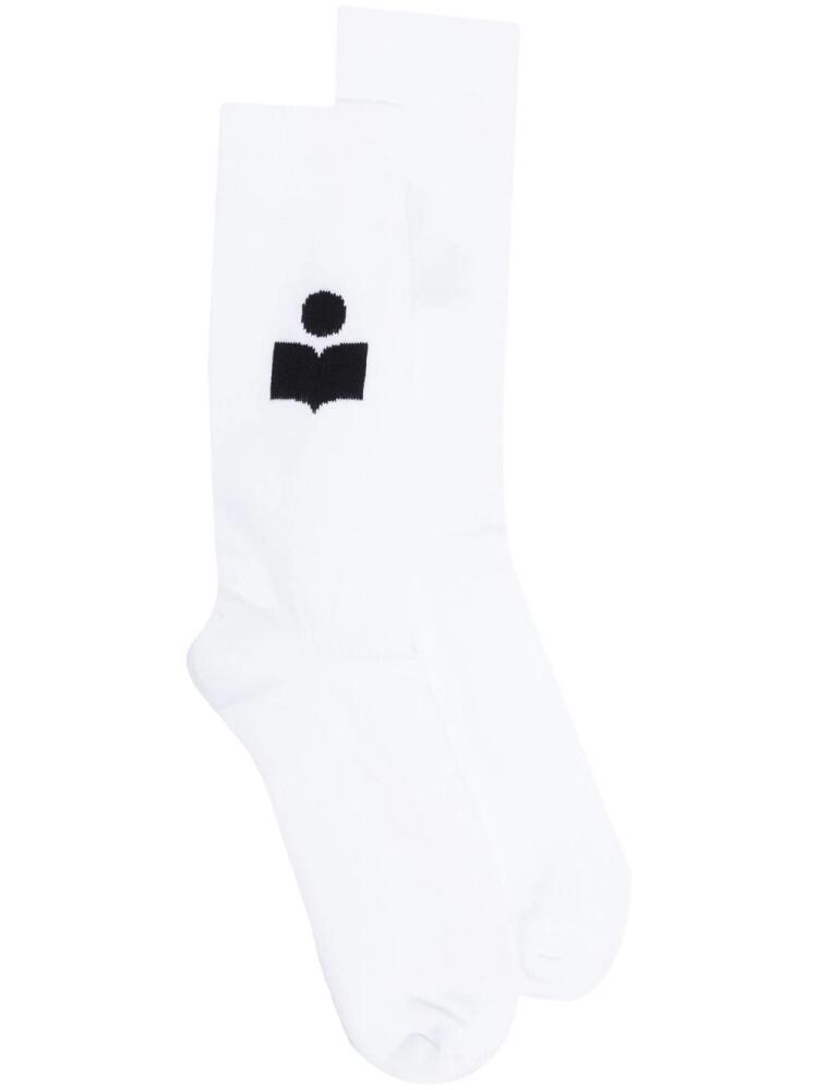 MARANT intarsia-knit logo socks - White Cover