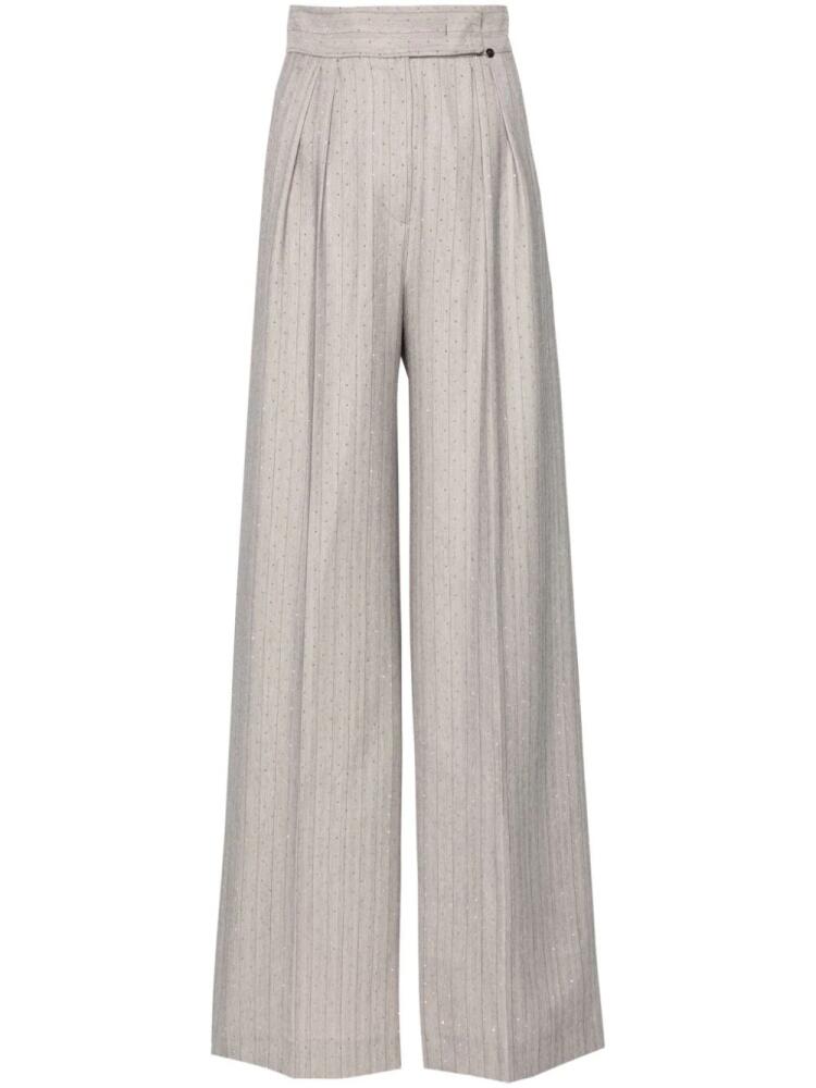 NISSA rhinestoned wide-leg trousers - Grey Cover