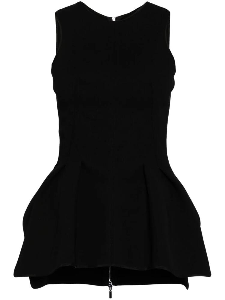 Maticevski zip-up peplum tank top - Black Cover