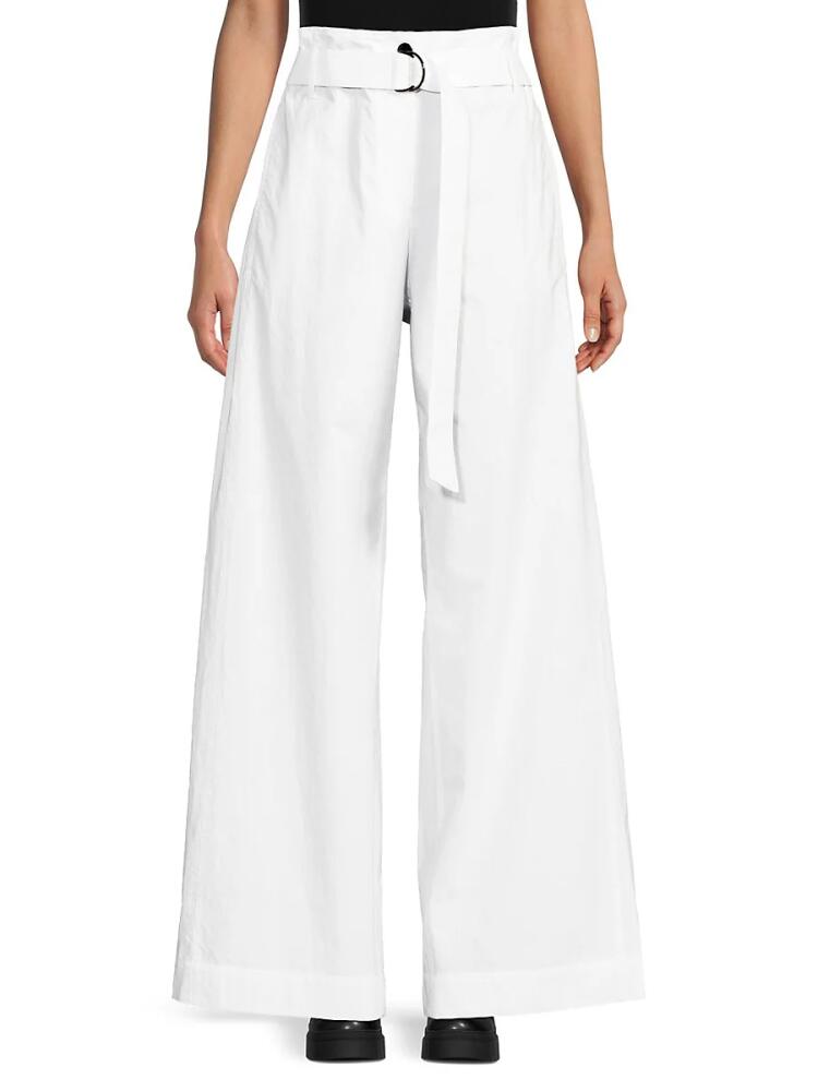 Brunello Cucinelli Women's Flat Front Wide Leg Pants - White Cover