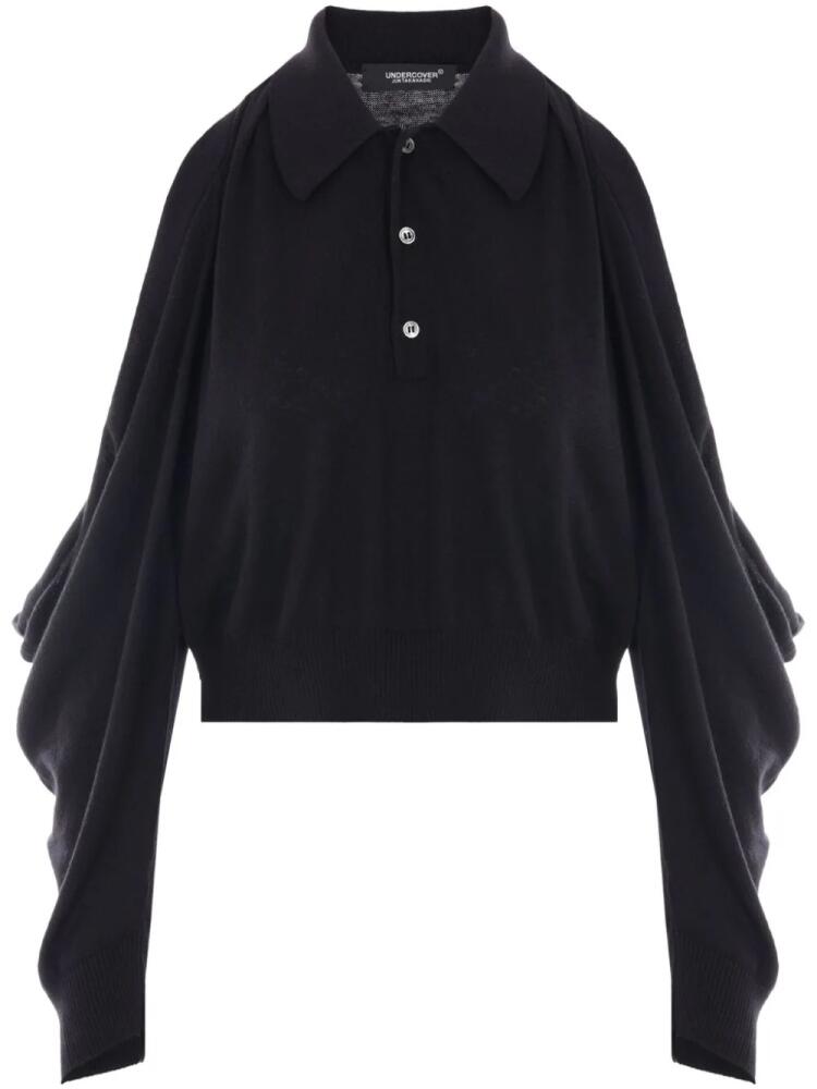 Undercover cut-out polo top - Black Cover