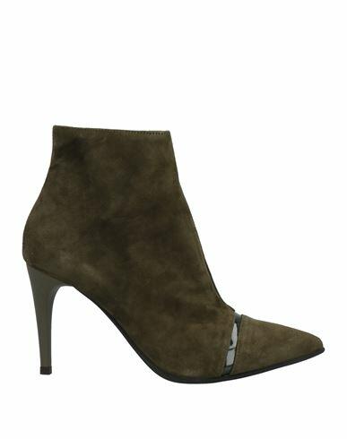 Stele Woman Ankle boots Military green Soft Leather Cover