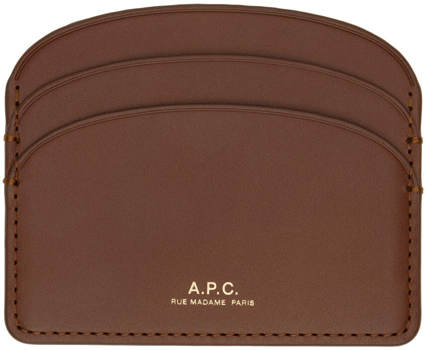 A.P.C. Brown Demi-Lune Card Holder Cover