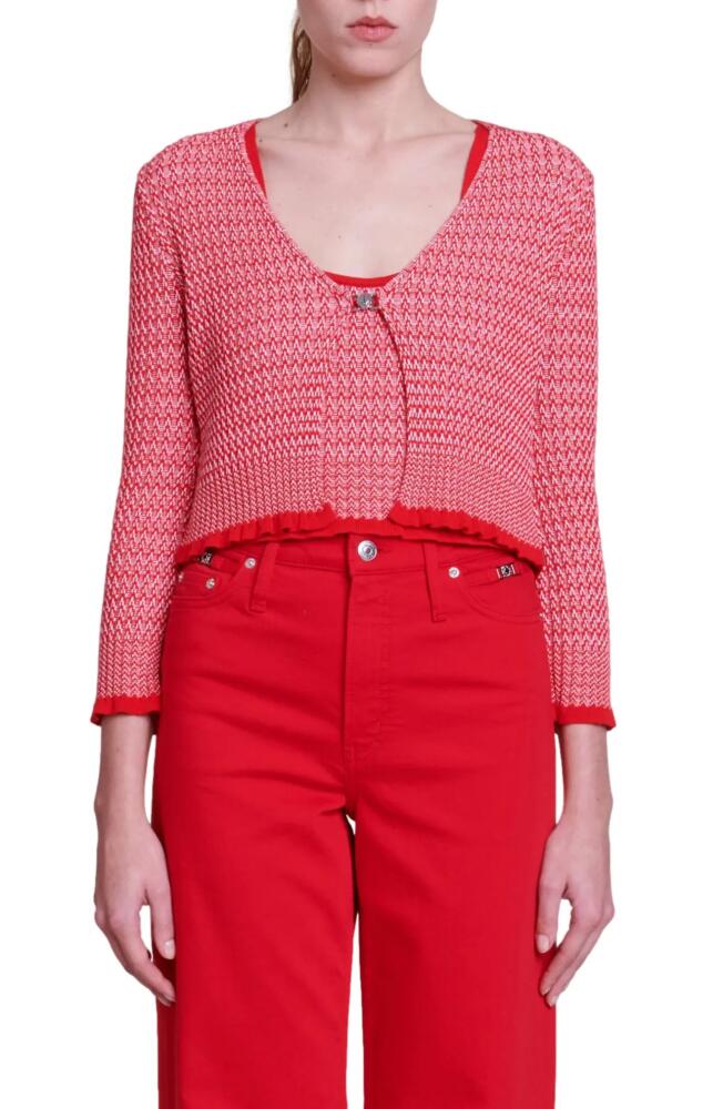 maje Minimaille Herringbone Two-Piece Cardigan & Shell Set in Red Cover