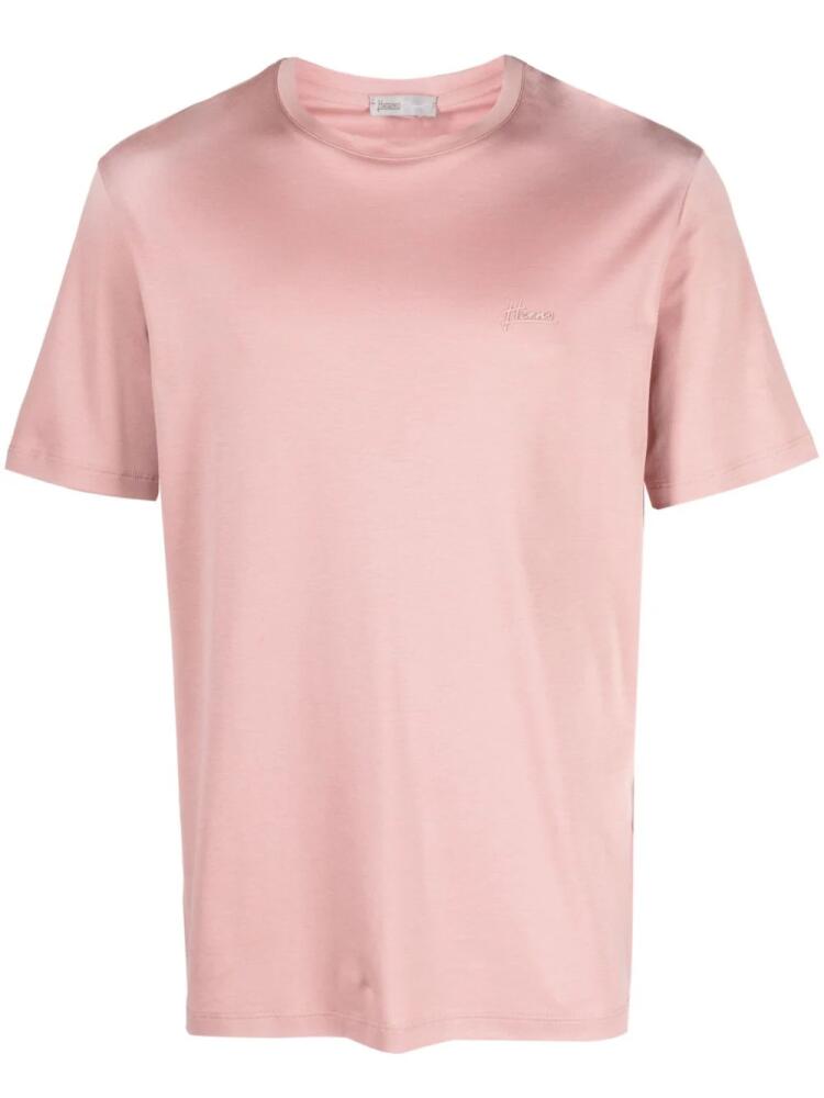 Herno logo-print cotton T-shirt - Pink Cover