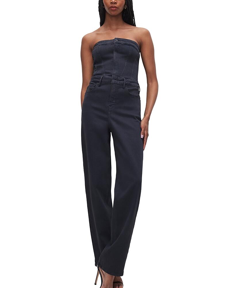 Good American Tube Denim Jumpsuit Cover