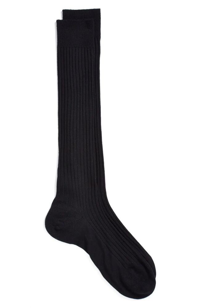 Pantherella Merino Wool Blend Knee High Dress Socks in Black Cover