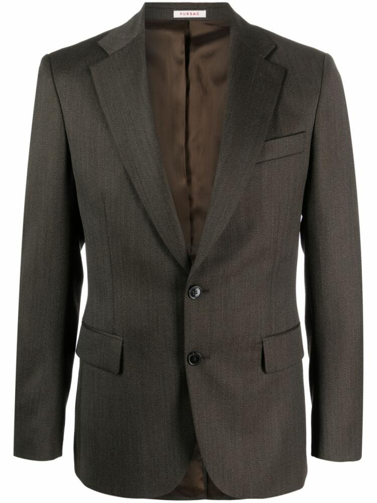 FURSAC single-breasted virgin wool blazer - Green Cover