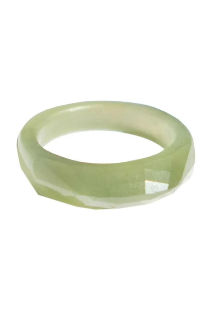 seree Dia Structured green jade ring in Light Green Cover