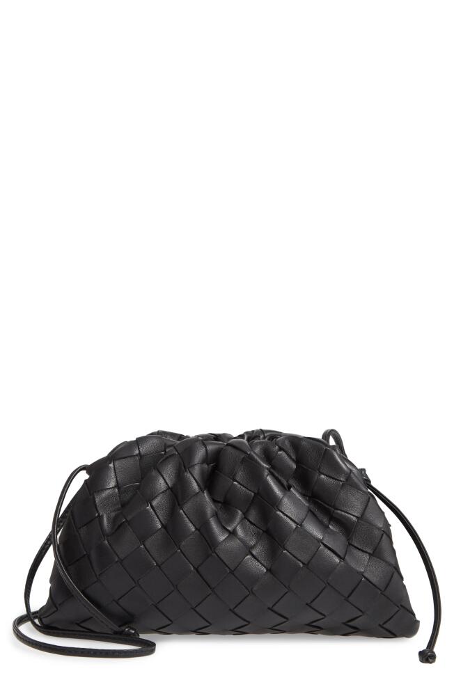 Bottega Veneta Small The Pouch Leather Clutch in Nero/Silver Cover