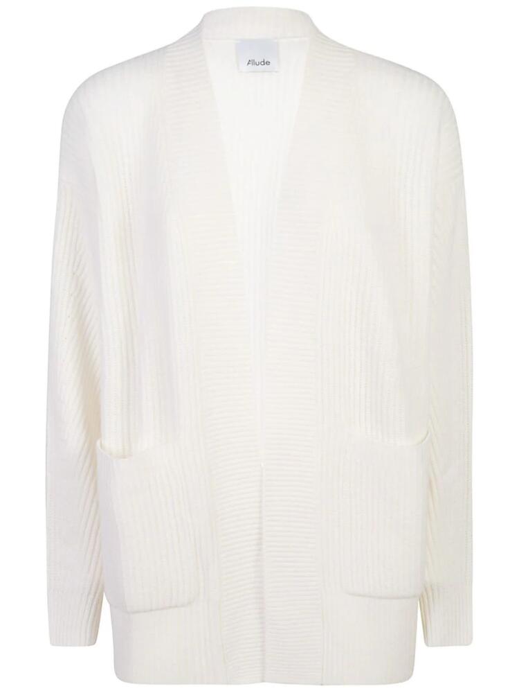 Allude ribbed-knit cardigan - White Cover