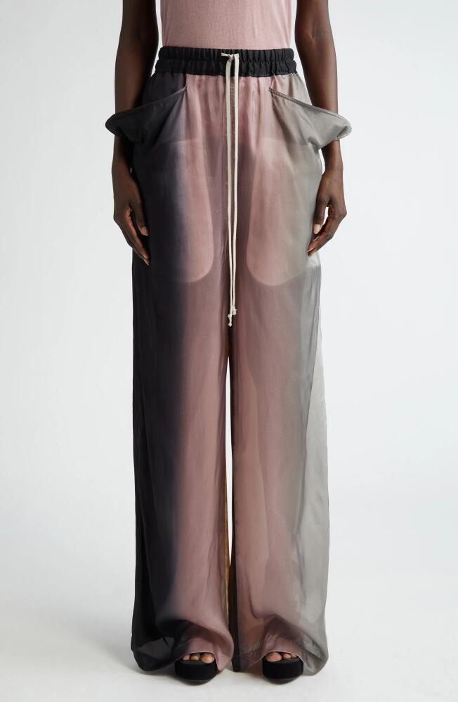 Rick Owens Lido Dégradé Cupro Japonette Wide Leg Pants in Lido Degrade Cover