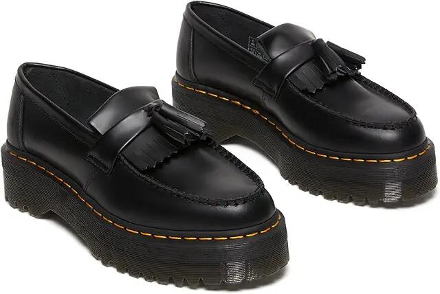 Dr. Martens Adrian Quad Leather Platform Loafers (Black Smooth) Shoes Cover