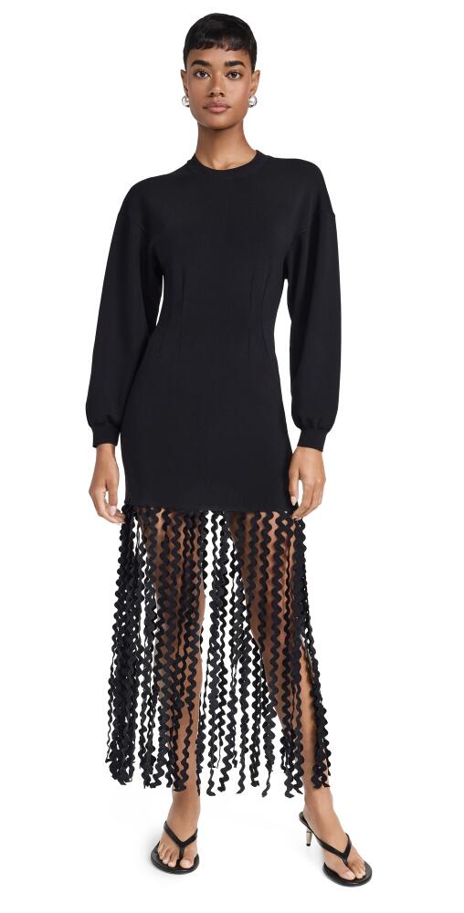 SIMONMILLER Wallis Knit Fringe Dress Black Cover