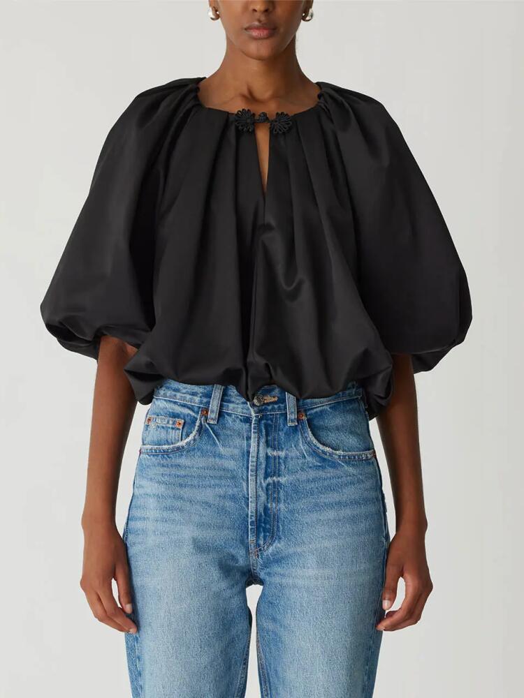 Rebecca Taylor Techy Sateen Bubble Top in Black Cover