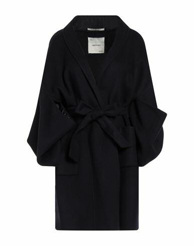 Emma & Gaia Woman Coat Midnight blue Wool, Lyocell, Cashmere Cover