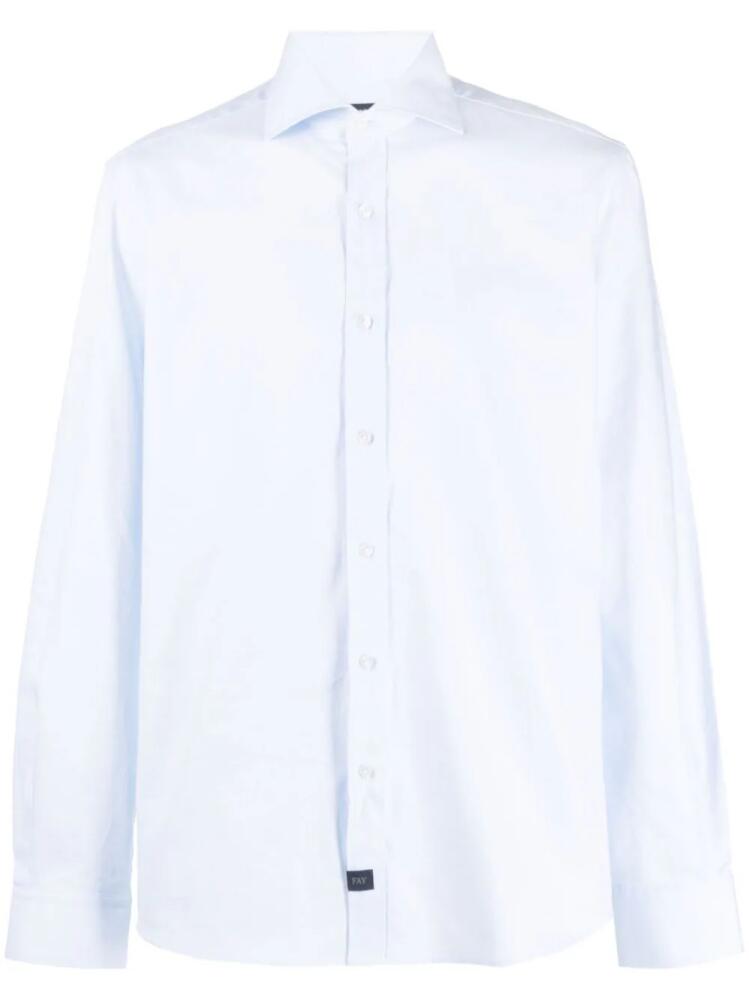 Fay spread-collar cotton shirt - Blue Cover