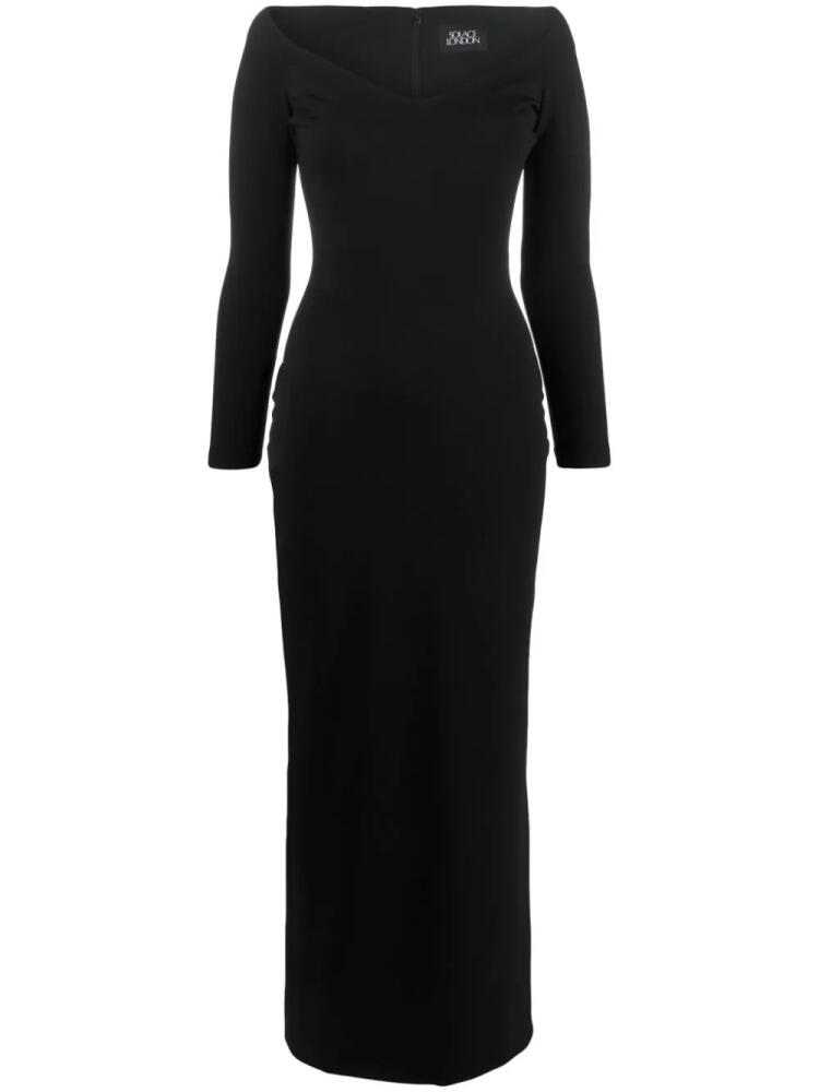 Solace London Tara crepe off-shouder maxi dress - Black Cover