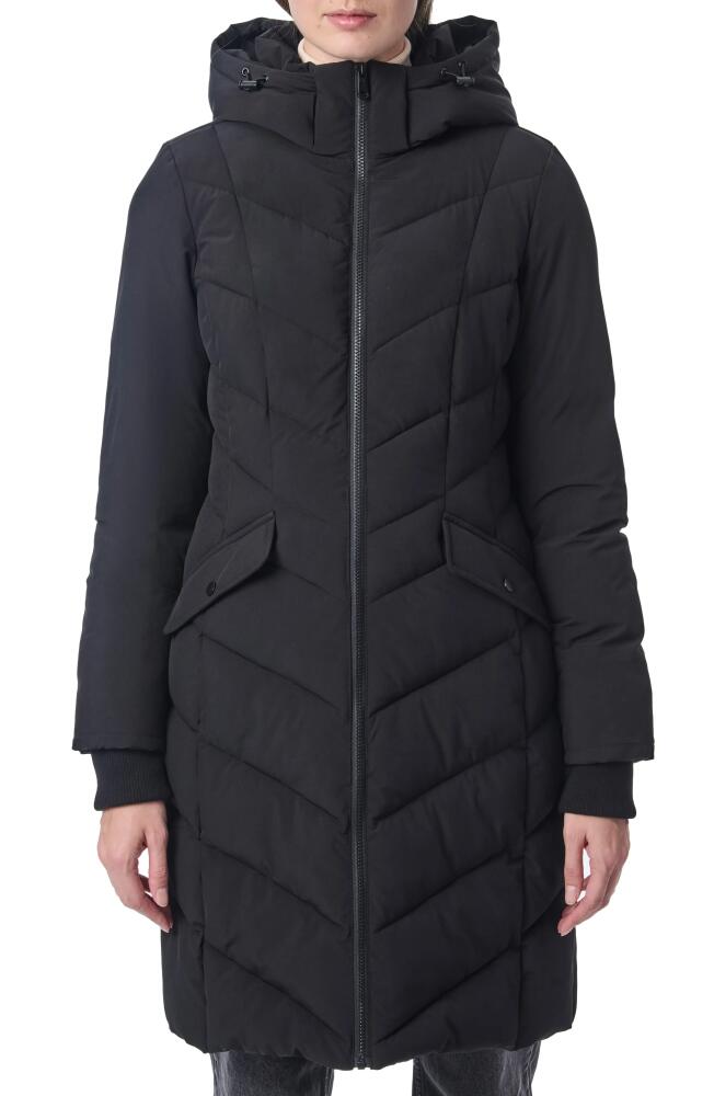 Bernardo Hooded Walker Coat in Black Cover