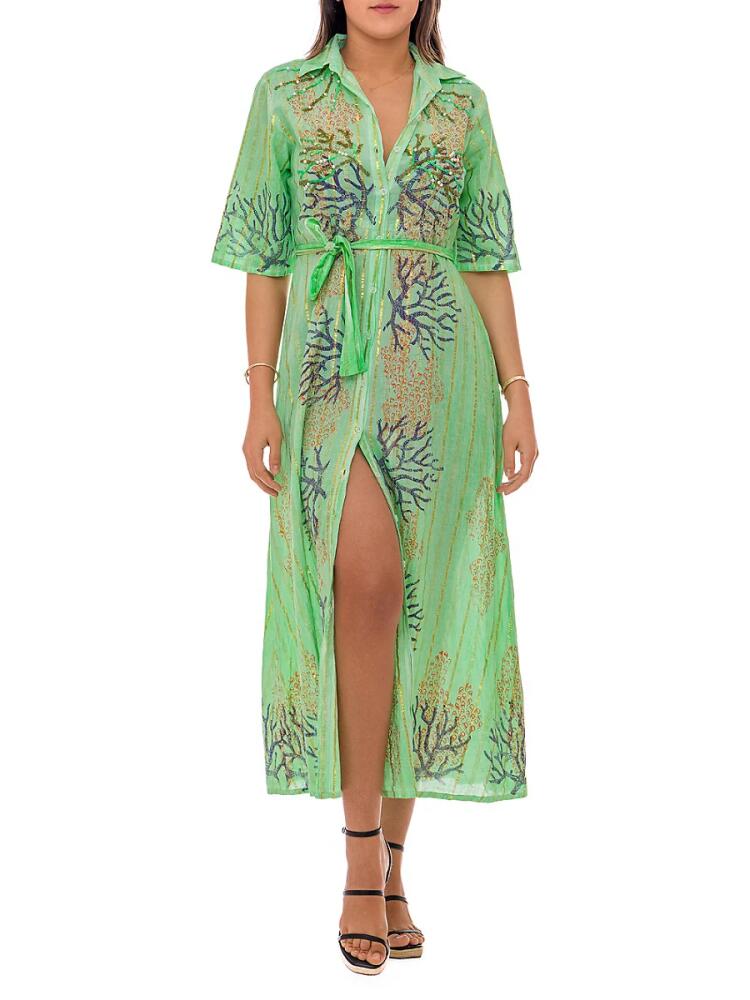 Ranee's Women's Print Coverup Dress - Green Cover