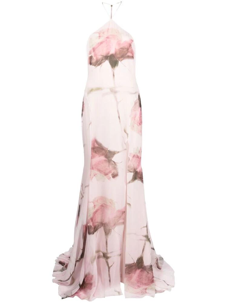 Blumarine floral-print halterneck gown - Pink Cover