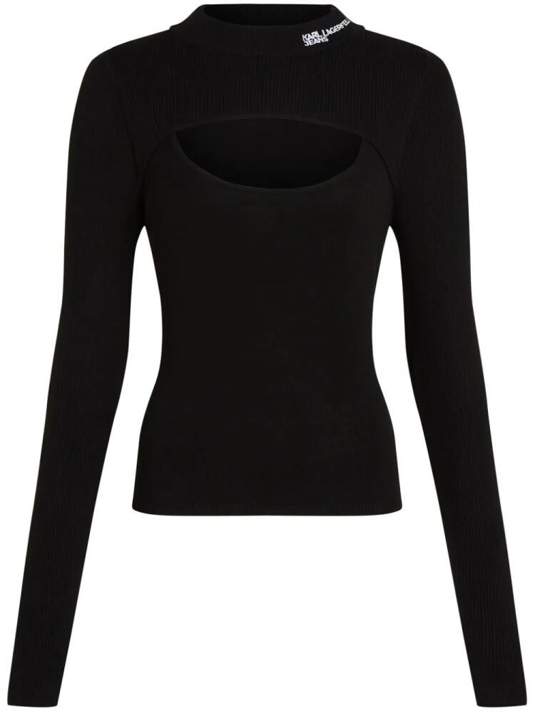 Karl Lagerfeld Jeans layered ribbed-knit jumper - Black Cover