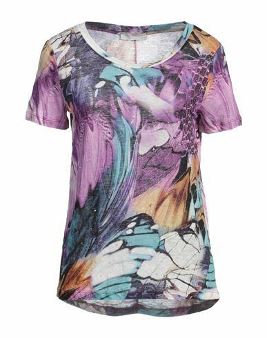 Angelo Marani Woman T-shirt Purple Linen Cover