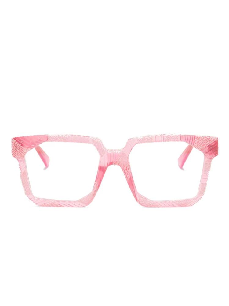 Kuboraum K30 square-frame glasses - Pink Cover