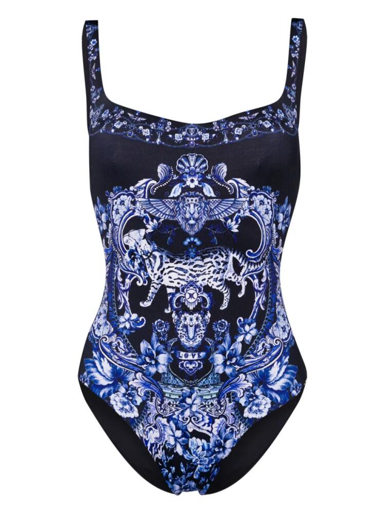 Camilla Delft Dynasty graphic-print swimsuit - Blue Cover