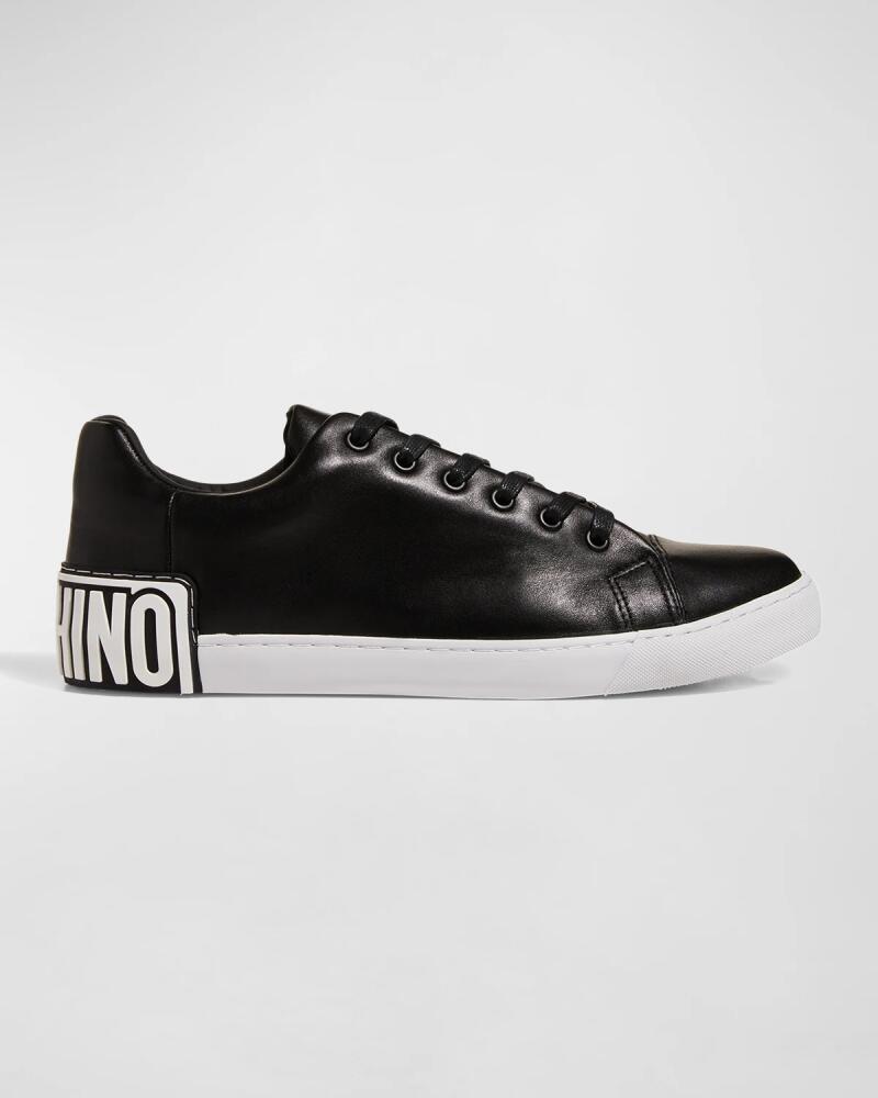 Moschino Men's Maxilogo Leather Low-Top Sneakers Cover