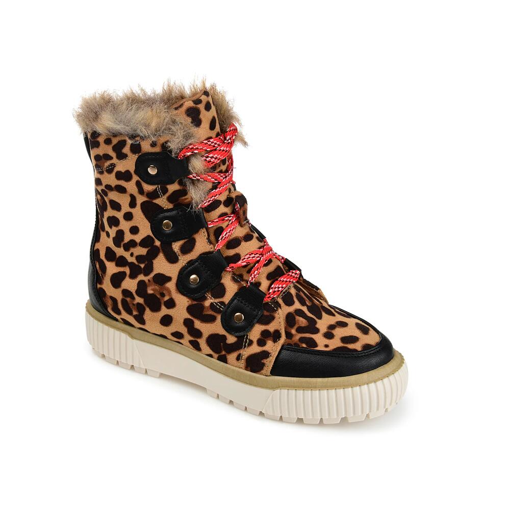 Journee Collection Glacier Platform Bootie | Women's | Brown & Black Leopard Print Cover