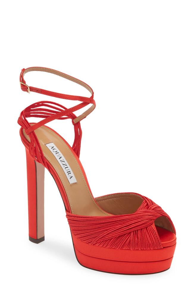 Aquazzura Bellini Beauty Platform Sandal in Lipstick Cover