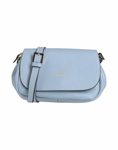 Visone Woman Cross-body bag Sky blue Calfskin Cover