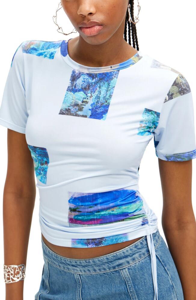 Desigual Postcards T-Shirt in Blue Cover