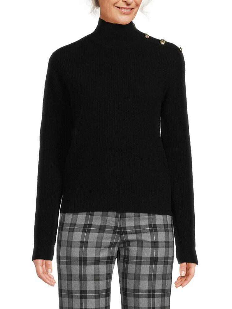 Bruno Magli Women's Cashmere Mockneck Sweater - Black Cover