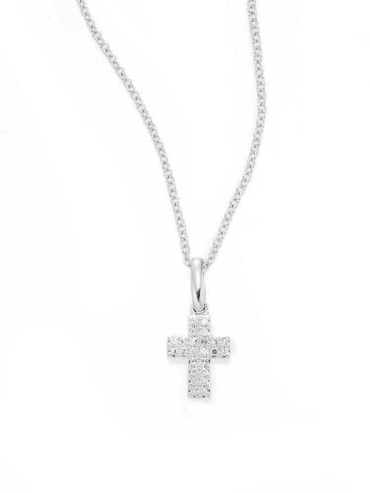 Effy Women's 14K White Gold & 0.08 TCW Diamond Cross Pendant Necklace Cover