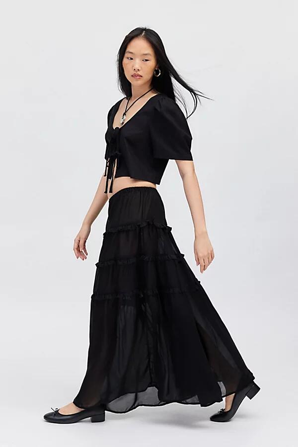 Motel Norah Tiered Maxi Skirt in Black Cover