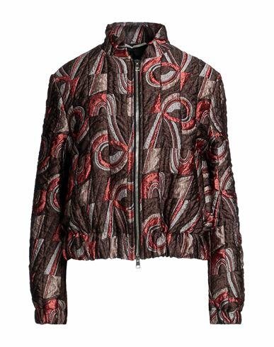 Rochas Woman Jacket Rust Acetate, Polyester, Cotton, Silk, Polyamide Cover