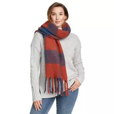 Eddie Bauer Exploded Plaid Brushed Scarf Cover