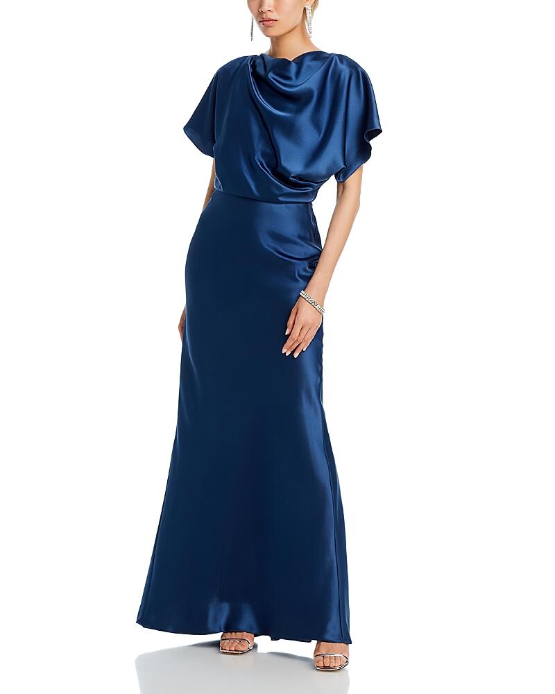 Amsale Fluid Satin Relaxed Drape Gown Cover